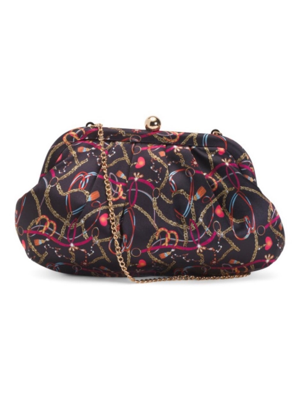 ALESSIA BIANCHI Satin Kiss Lock Clutch